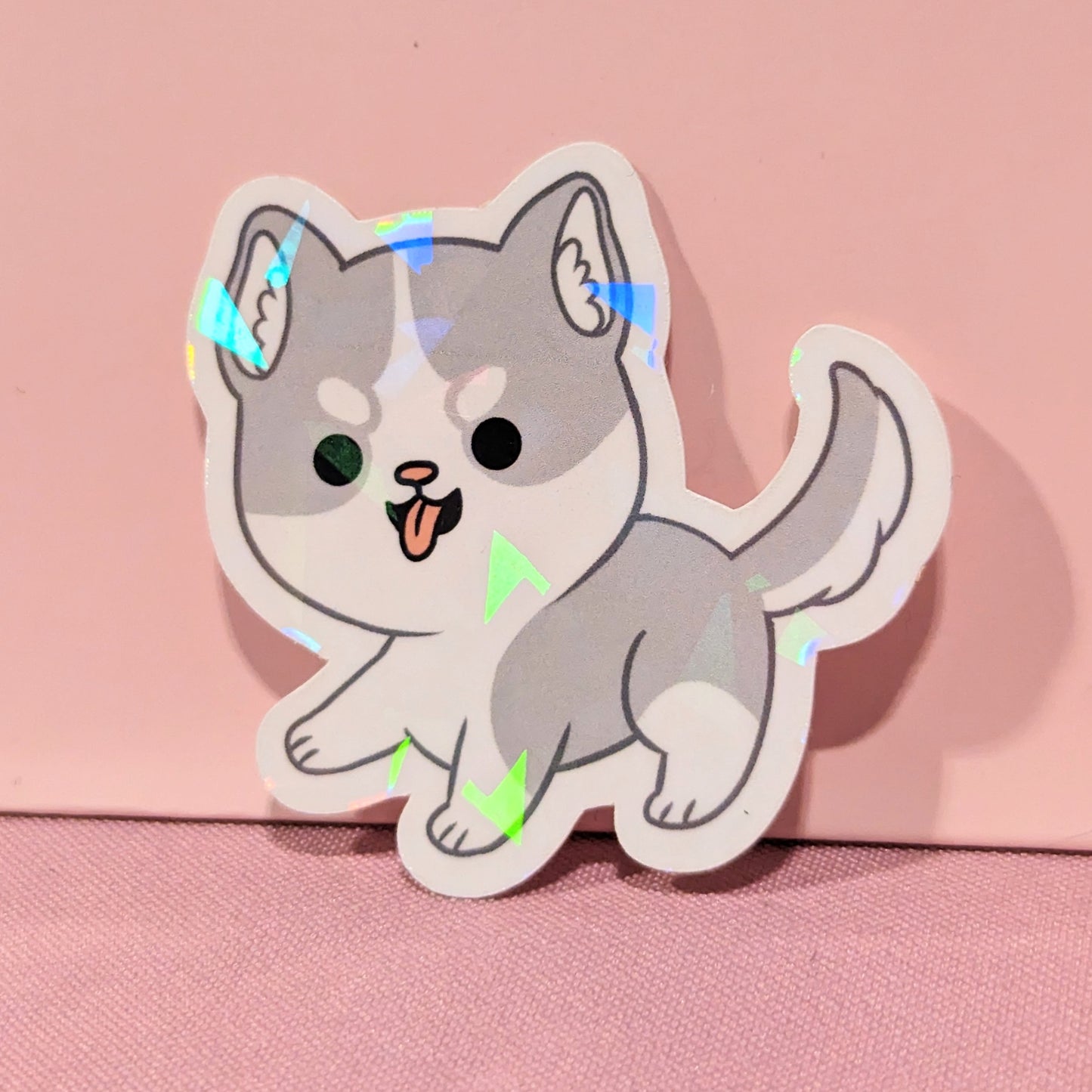 Husky Malamute Holographic Dog Sticker