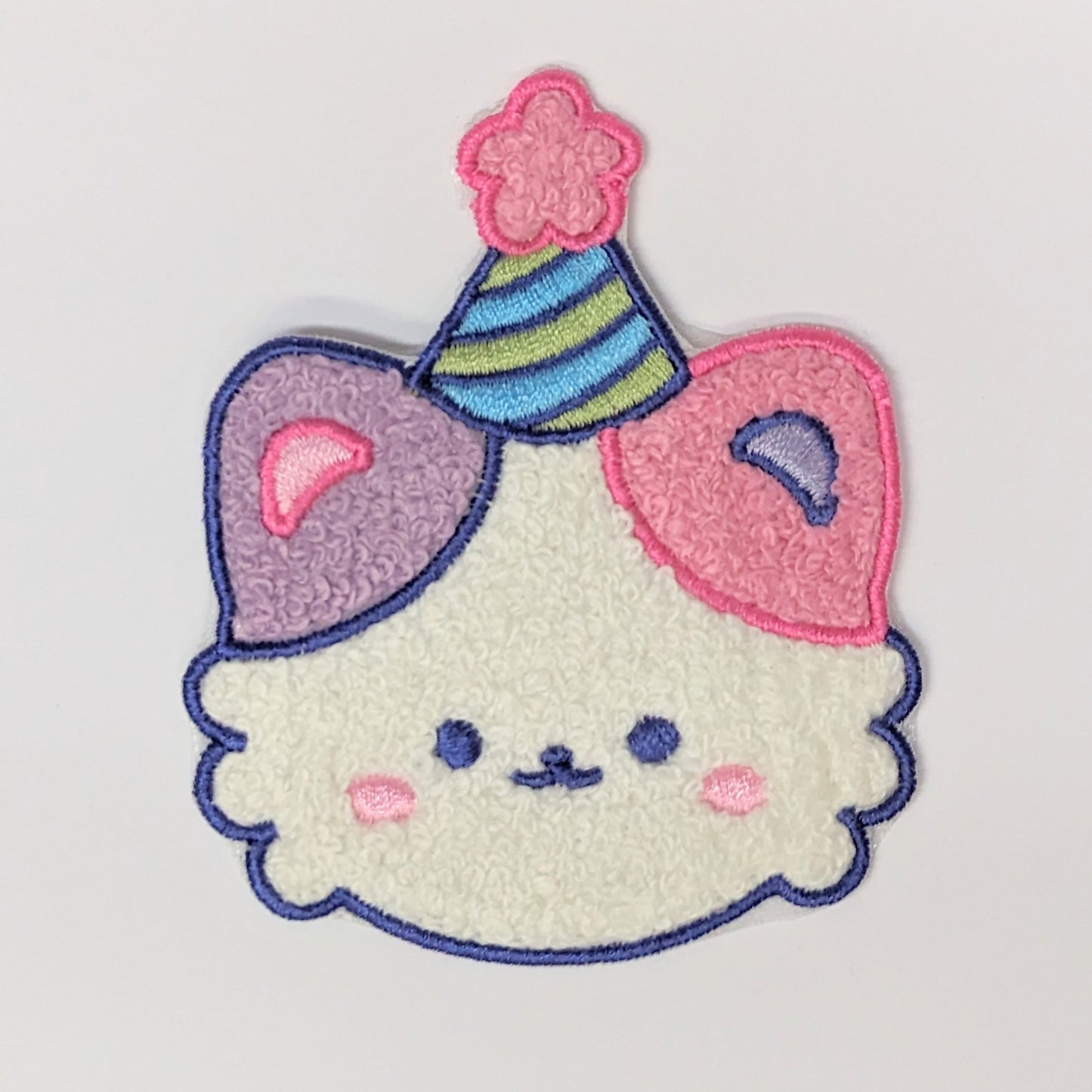 Fuzzy Soft Chenille Party Cat Iron On Patch