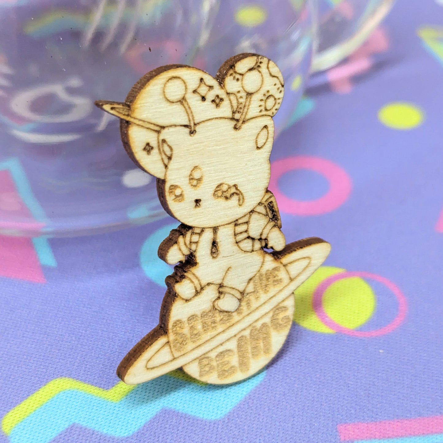 Sensitive Being Berry the Alien Wooden Pin