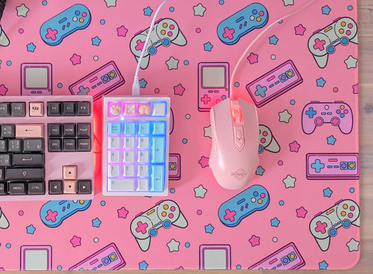 Video Game Controller Pink Desk Mat