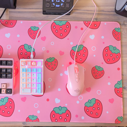 Strawberry Pink Desk Mat