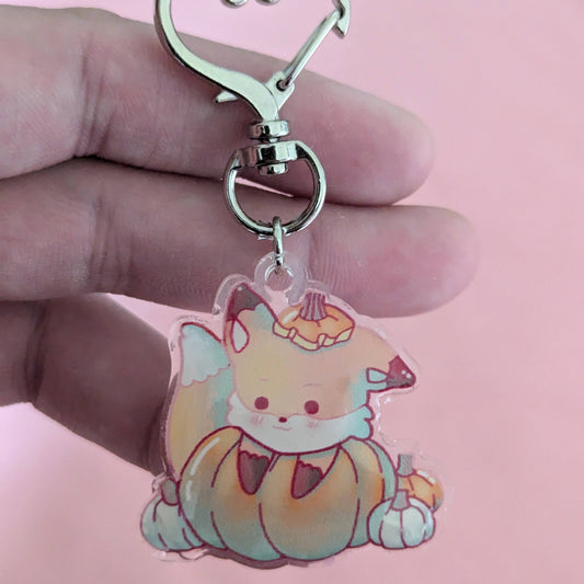 Pumpkin Fox Keychain