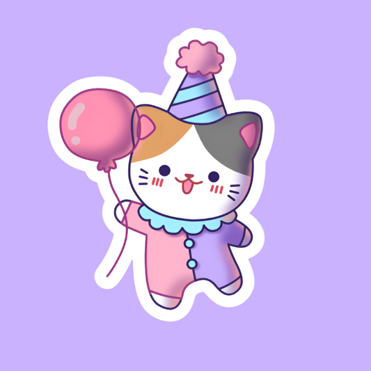 Cats With jobs - Clown Cat Holographic Sticker