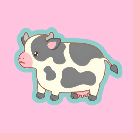 Cow Holographic Sticker