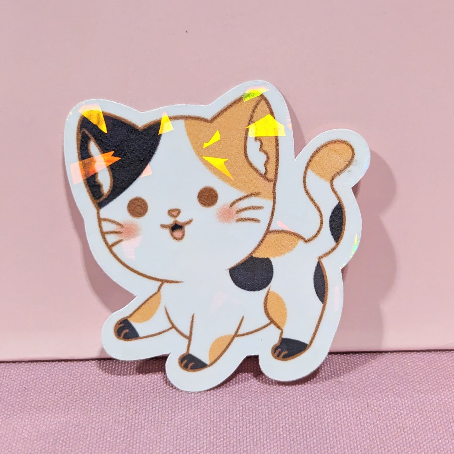 Calico Holographic Cat Sticker