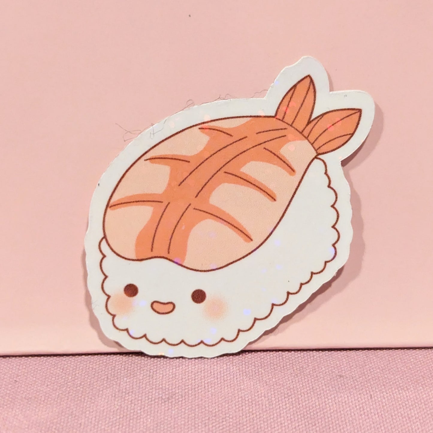 Shrimp Sushi Holographic Sticker