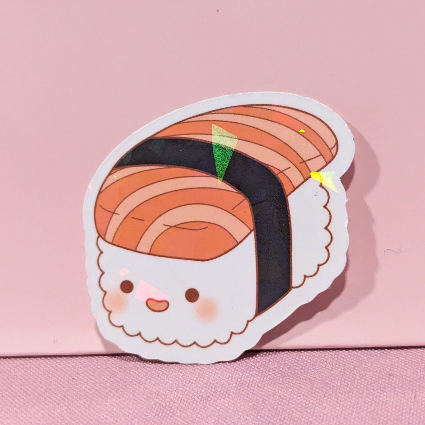 Salmon Sushi Holographic Sticker