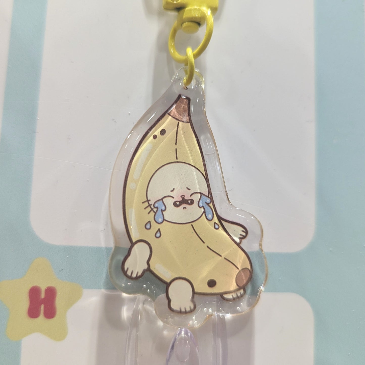 Double Sided Sad Banana Cat Acrylic Keychain