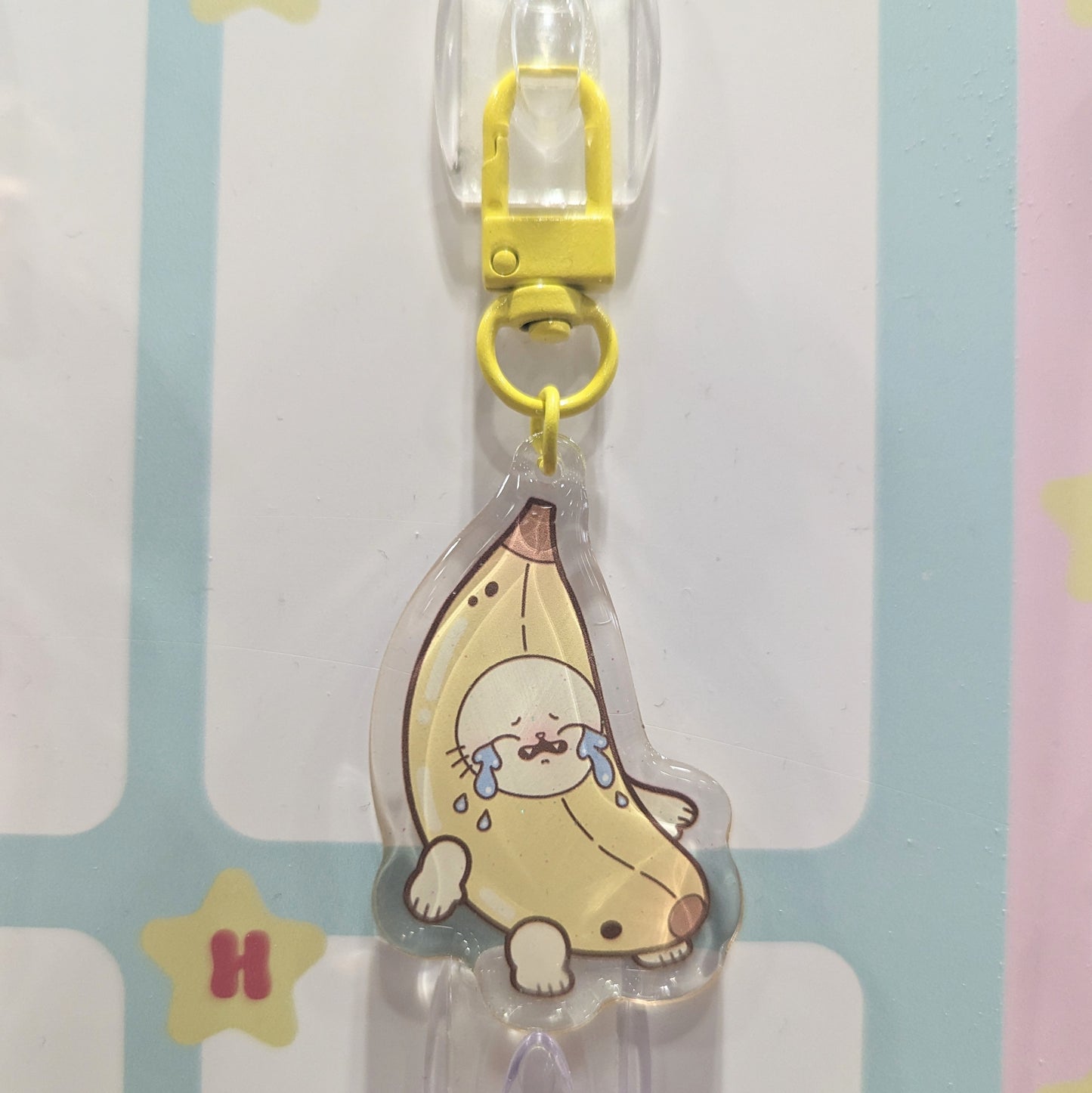 Double Sided Sad Banana Cat Acrylic Keychain