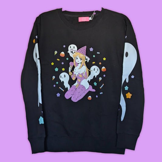 Candy Witch Halloween Fleece-Lined Pullover Hoodie (Youth Sized)