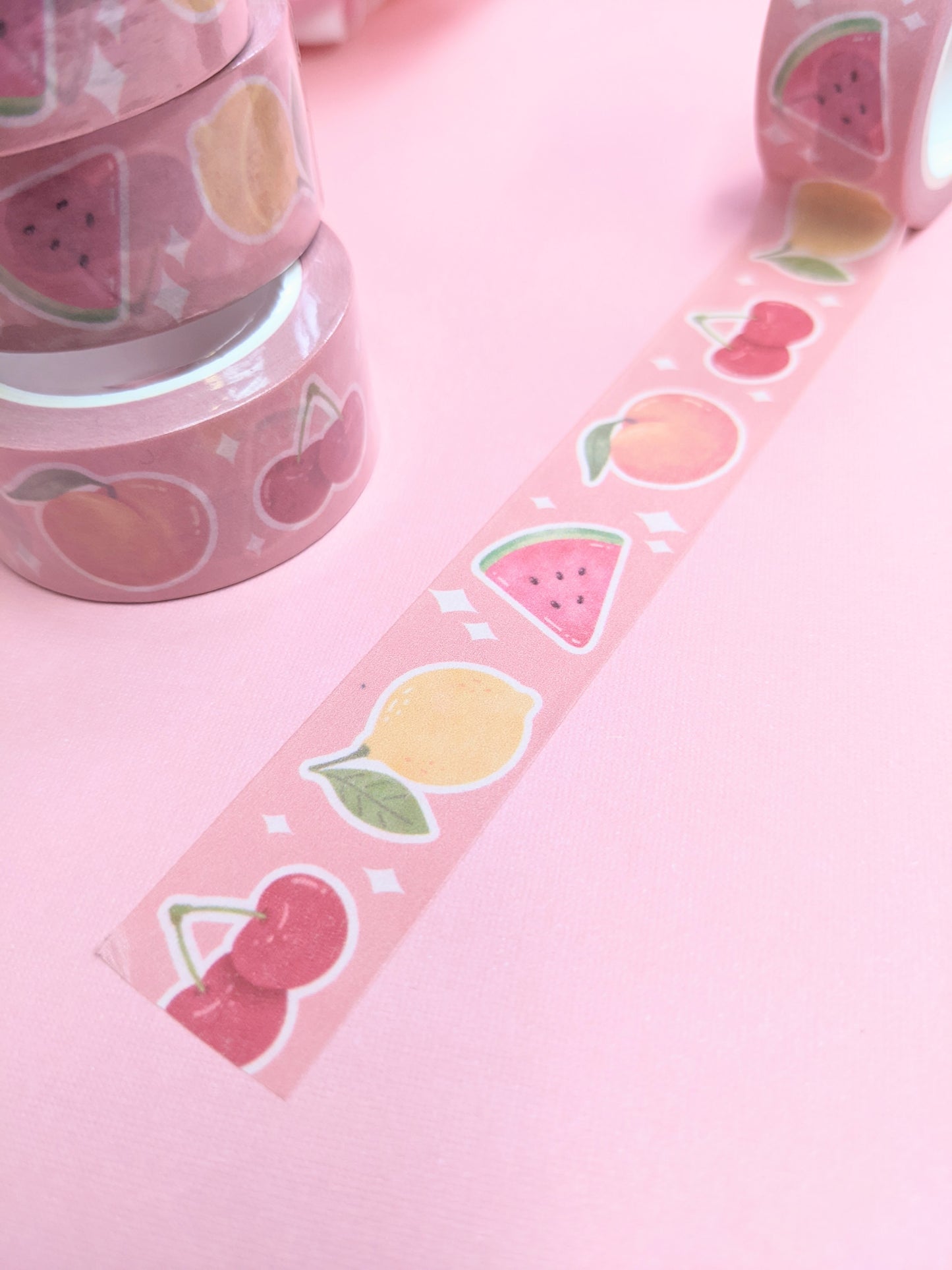 Mixed Fruit Kawaii Pink Washi Tape