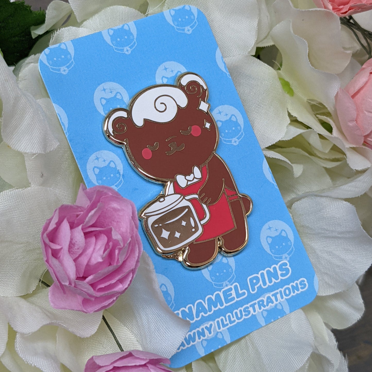 2" Barista Cinnobear Enamel Pin