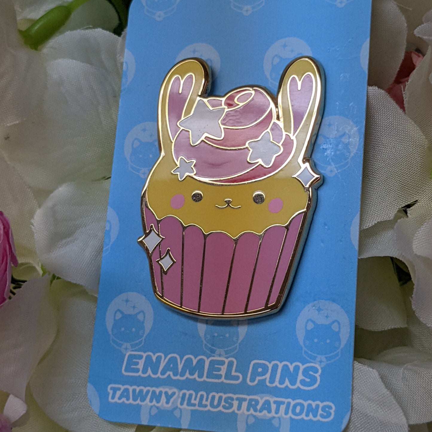 2" Bunny Cupcake Enamel Pin