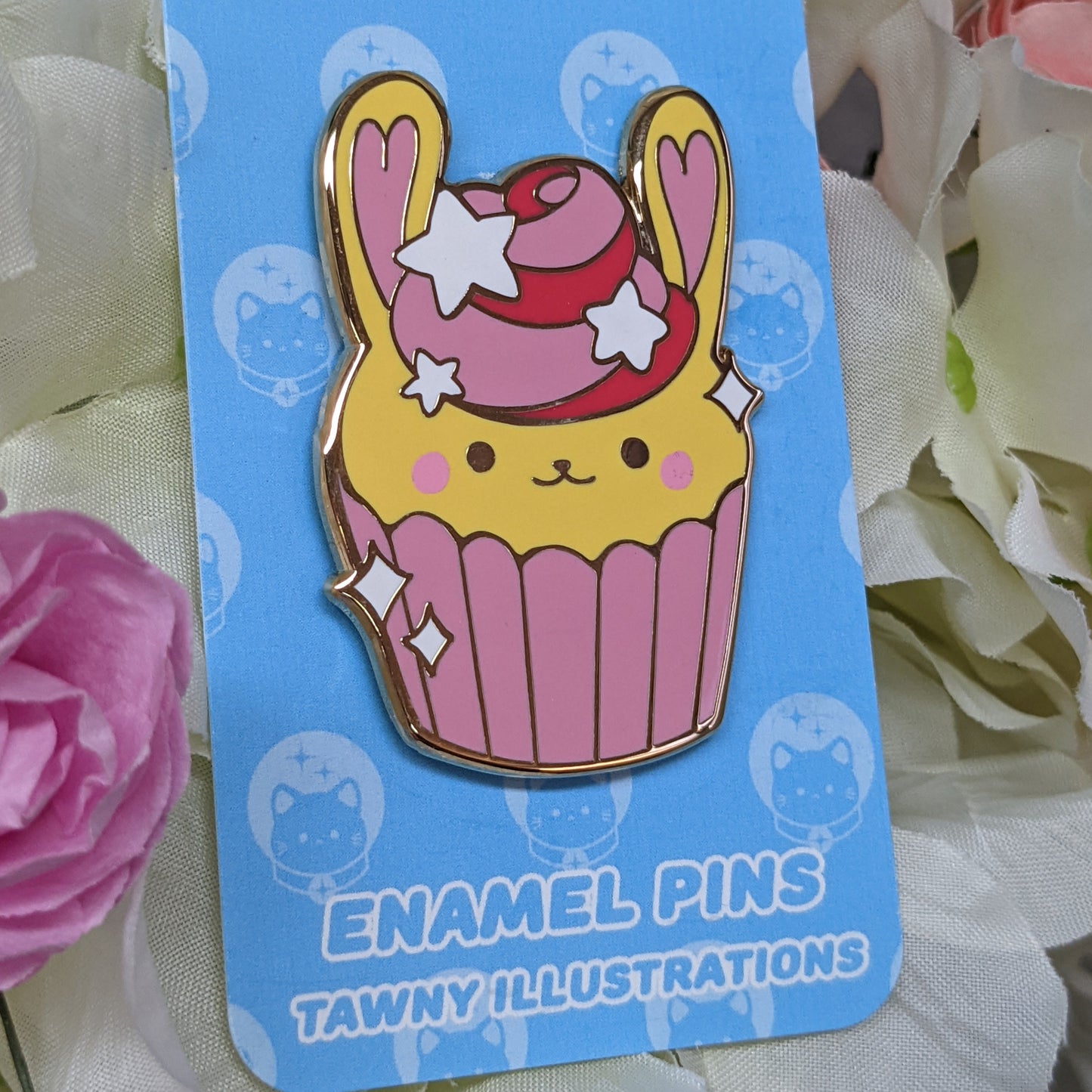 2" Bunny Cupcake Enamel Pin