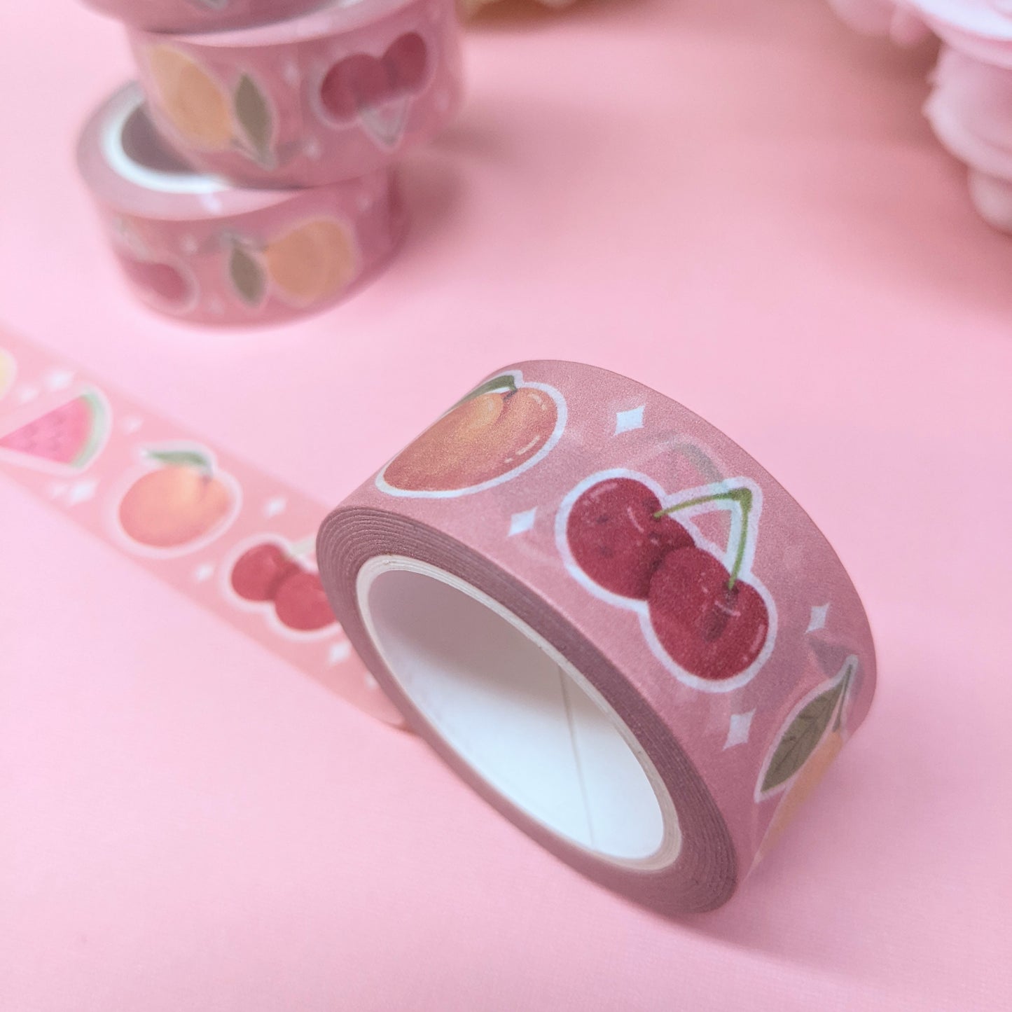 Mixed Fruit Kawaii Pink Washi Tape